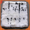 natural white color black spot rabbit fur cushion